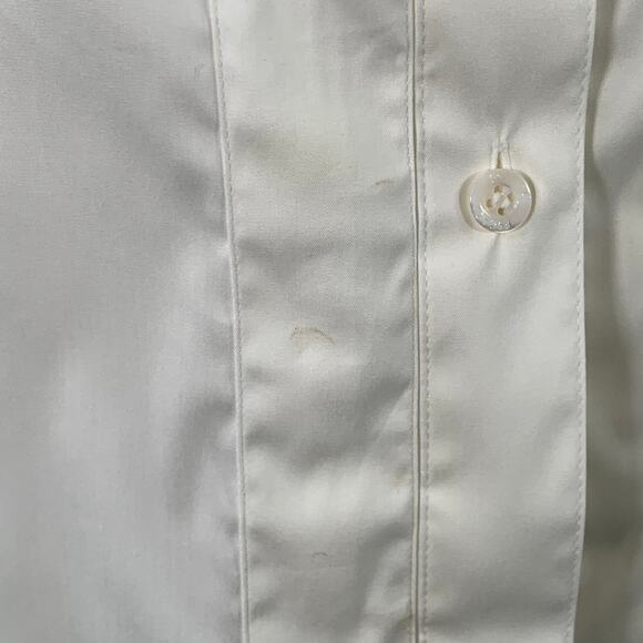 ESCADA Size XL Cream Cotton Blend Pleated Sleeveless Shirt - Picture 6 of 9